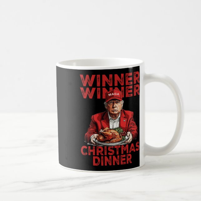 Winner Winner Christmas Dinner Thankful Trump Sant Coffee Mug (Right)