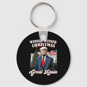 Winner Winner Christmas Great Again Fun Trump 2024 Keychain