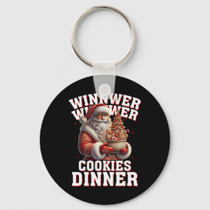 Winner Winner Cookies Dinner Santa Funny Trump Chr Keychain
