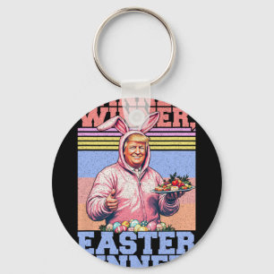 Winner Winner Easter Dinner Funny Trump Bunny Ears Keychain