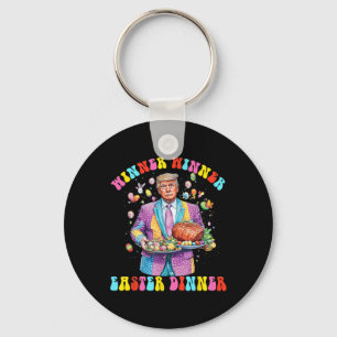 Winner Winner Easter Dinner President Trump Happy Keychain