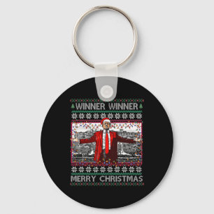 Winner Winner Merry Christmas Funny Santa Trump 20 Keychain