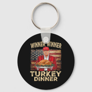 Winner Winner Turkey Dinner Thanksgiving Donald Tr Keychain