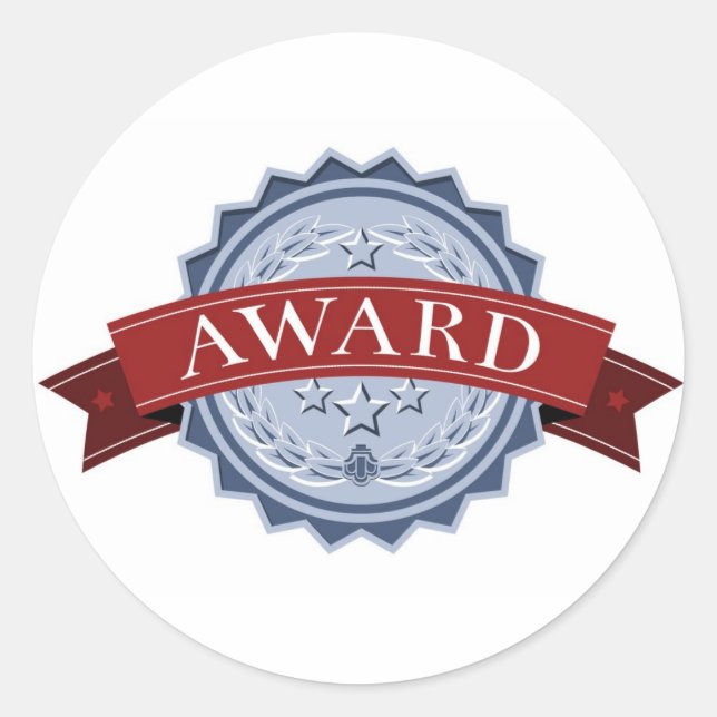 Winners award medal classic round sticker (Front)