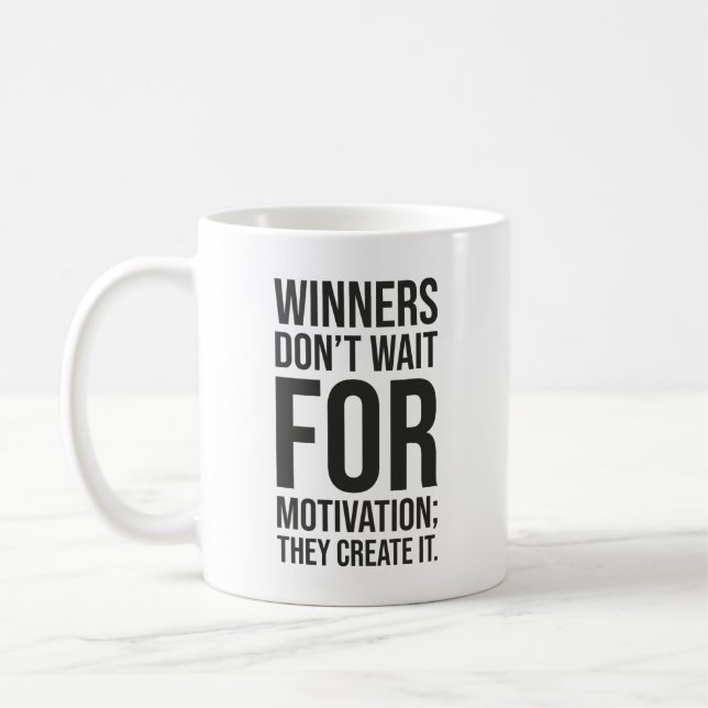 Winners Create Motivation - Hustle Success Grind Coffee Mug (Left)