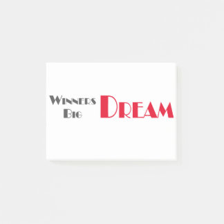 winners dream big dream post-it notes
