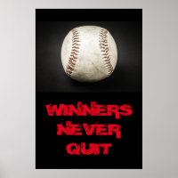 Winners Never Quit Inspirational Baseball
