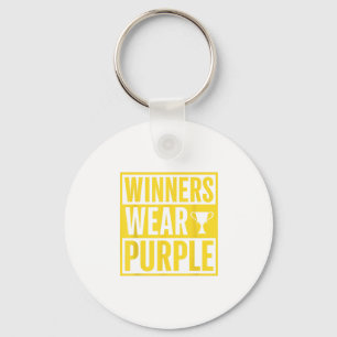 Winners Wear Purple School Sports Team Pride Game Keychain