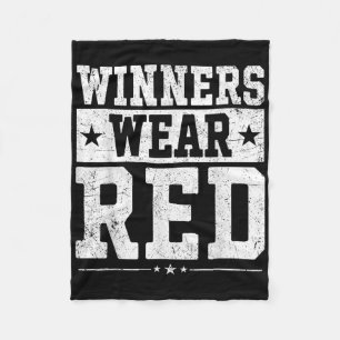 Winners Wear Red Colour War Camp Team Game Competi Fleece Blanket