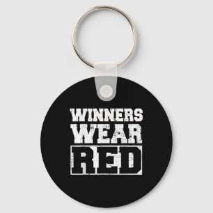 Winners Wear Red Funny Team Spirit Game War Camp P Keychain
