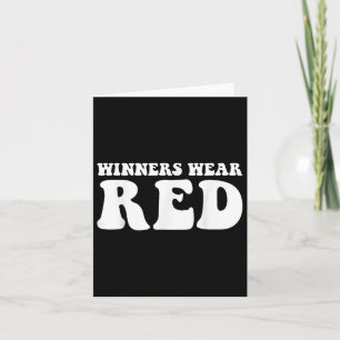 Winners Wear Red Team Spirit Game Competition Colo Card