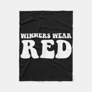 Winners Wear Red Team Spirit Game Competition Colo Fleece Blanket
