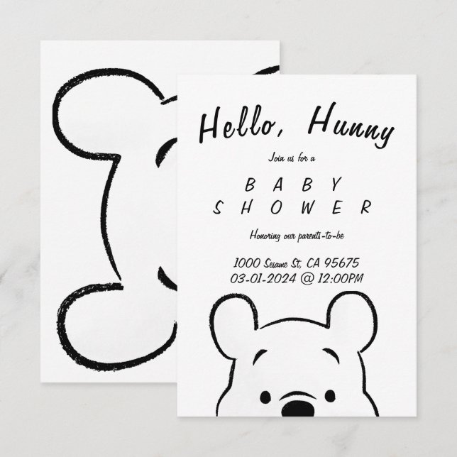 WINNIE BABY SHOWER INVITE (Front/Back)