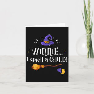 Winnie I Smell A Child Halloween Pregnancy Announc Card