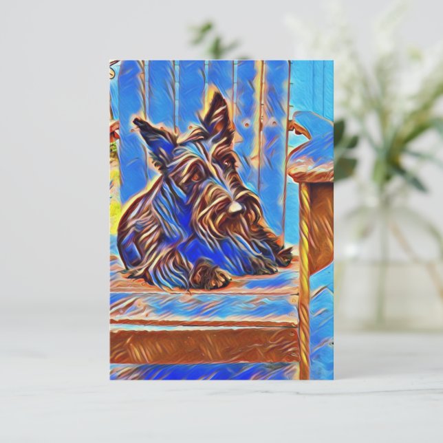 Winnie in Blue Thank You Card (Standing Front)
