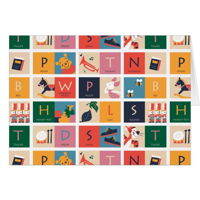 Winnie l'Ooh | Motif alphabet de bloc mou (Devant horizontal)