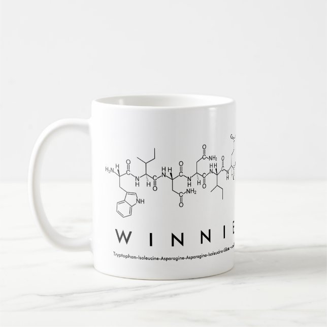 Winnie peptide name mug (Left)