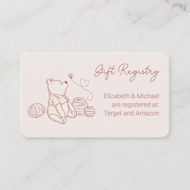 Winnie the Pooh 100 Acre Baby Shower Gift Registry Enclosure Card (Front)