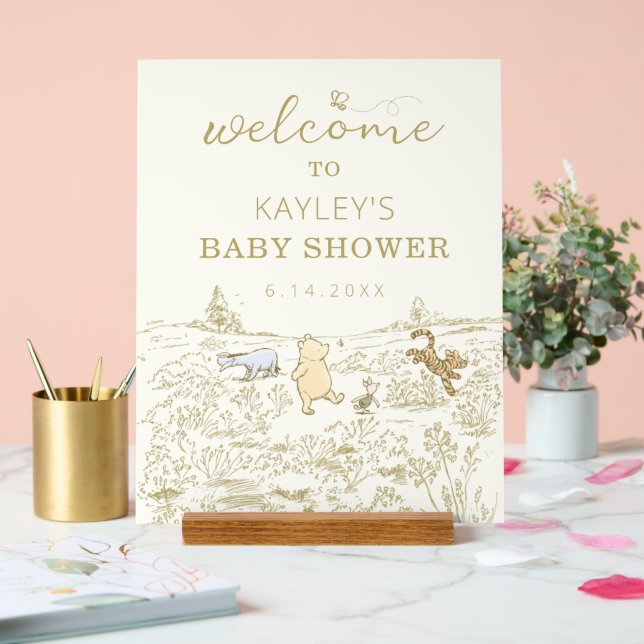 Winnie the Pooh 100 Acre Wood Baby Shower Welcome Acrylic Sign (Wedding)