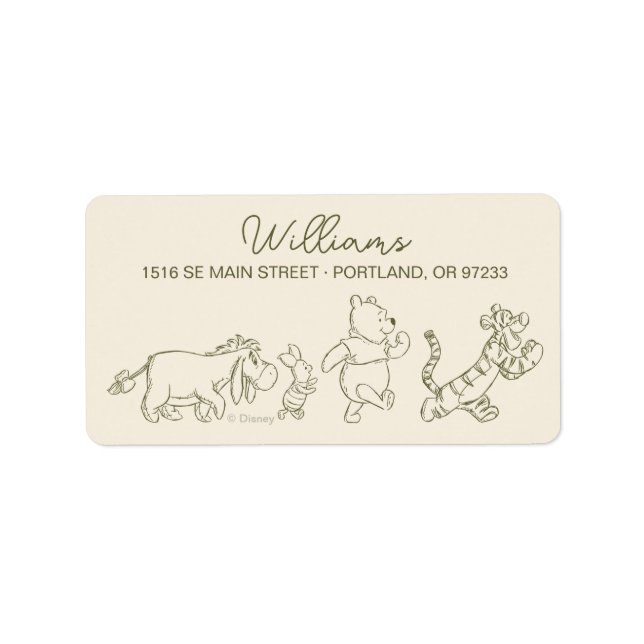 Winnie the Pooh 100 Acre Wood Birthday Arch Label (Front)