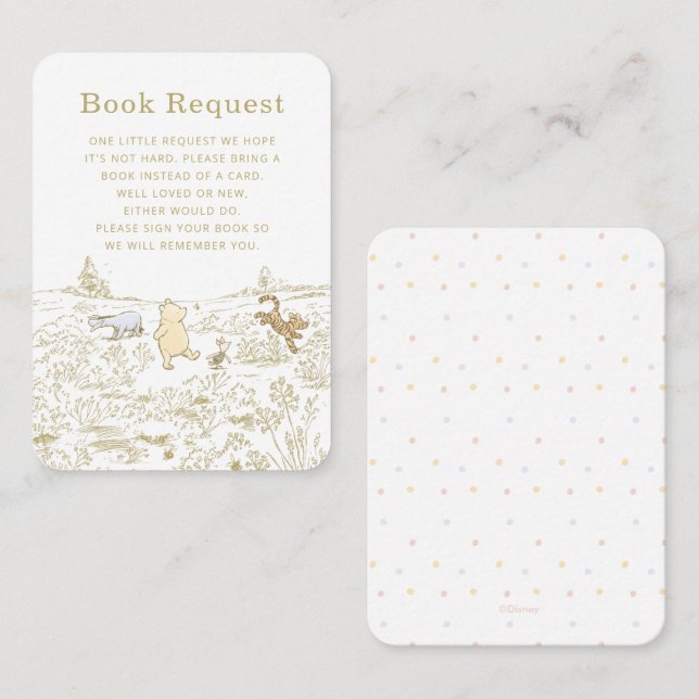 Winnie the Pooh 100 Acre Wood Book Request Insert (Front/Back)