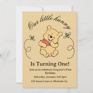 Winnie the Pooh 1st birthday Invitation