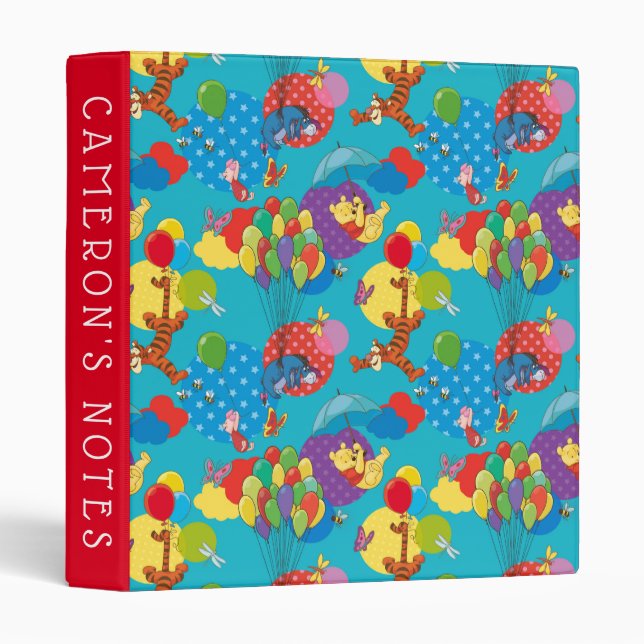 Winnie the Pooh | Among the Balloons Pattern Binder (Front/Spine)