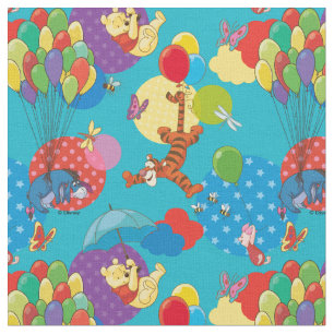 Winnie the Pooh   Among the Balloons Pattern Fabric
