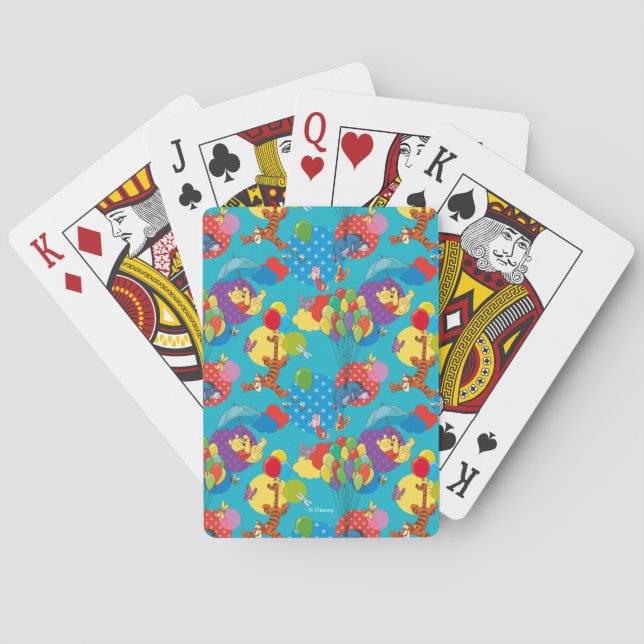 Winnie the Pooh | Among the Balloons Pattern Playing Cards (Back)