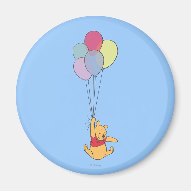 Winnie the Pooh and Balloons Magnet (Front)