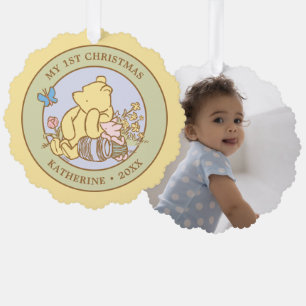 Winnie the Pooh and Piglet   Classic Ornament Card