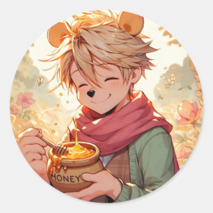 Winnie the Pooh Anime Guy V11 Sticker