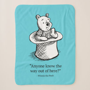 Winnie the Pooh   Anyone Know the Way Out of Here Sherpa Blanket