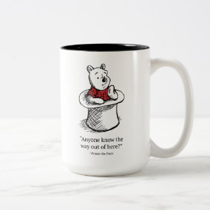 Winnie the Pooh   Anyone Know the Way Out of Here Two-Tone Coffee Mug