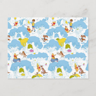 Winnie the Pooh At the Honey Tree Pattern Postcard