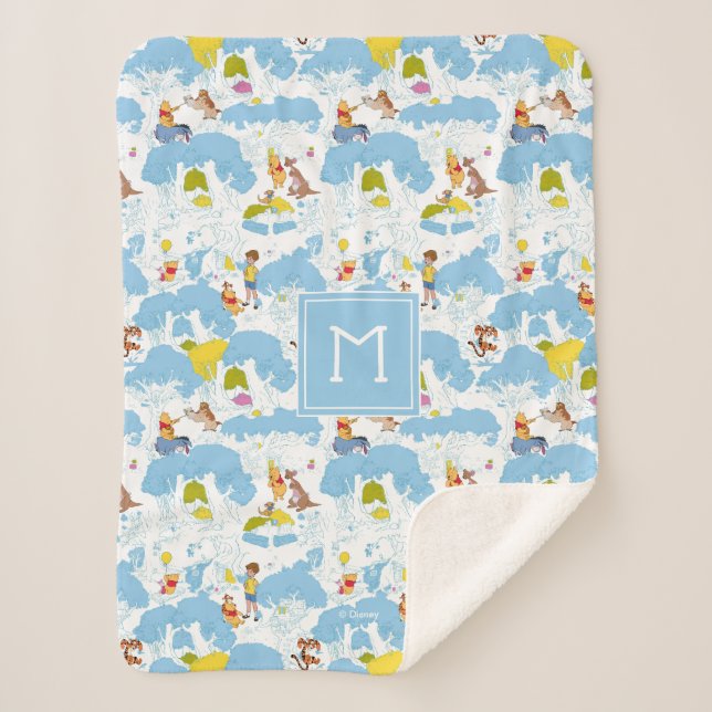 Winnie the Pooh | At the Honey Tree Pattern Sherpa Blanket (Front)