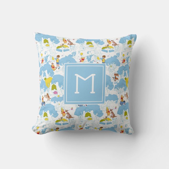 Winnie the Pooh | At the Honey Tree Pattern Throw Pillow (Front)