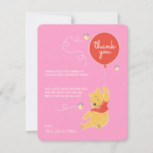 Winnie the Pooh   Baby Girl - Thank You Card