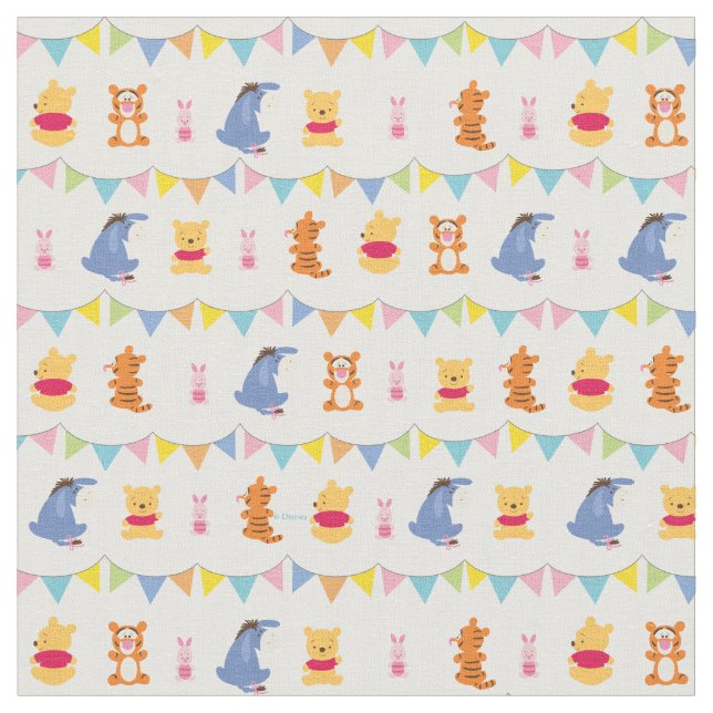Winnie the Pooh | Baby Party Pattern Fabric (Close Up)