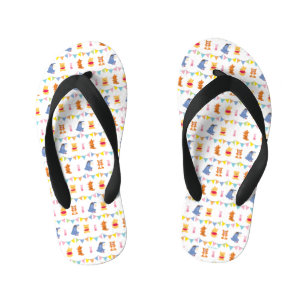 Winnie the Pooh   Baby Party Pattern Kid's Flip Flops