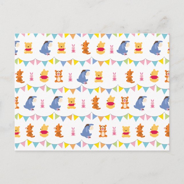 Winnie the Pooh | Baby Party Pattern Postcard (Front)