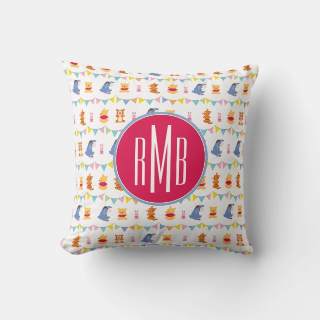 Winnie the Pooh | Baby Party Pattern Throw Pillow (Front)