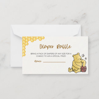 Winnie the Pooh Baby Shower Diaper Raffle Card