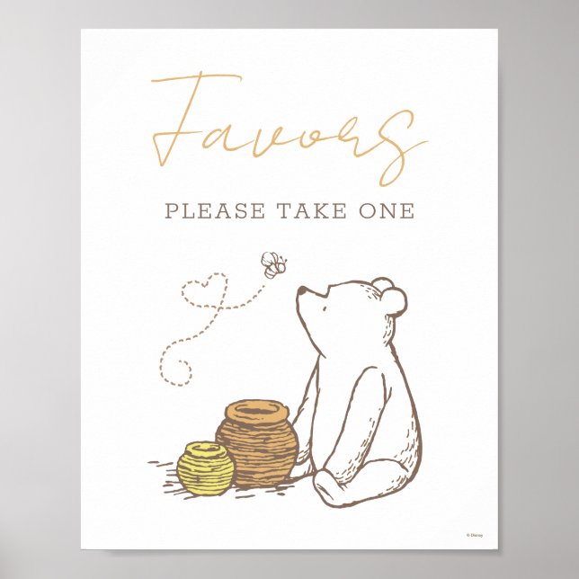 Winnie the Pooh Baby Shower Gift Table Poster (Front)