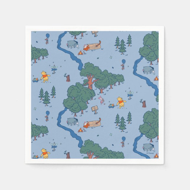 Winnie the Pooh Baby Shower  – Hundred Acre Wood Napkin (Front)