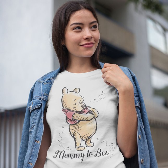 Winnie the Pooh Baby Shower | Mommy to Bee T-Shirt (Person wearing t-shirt)