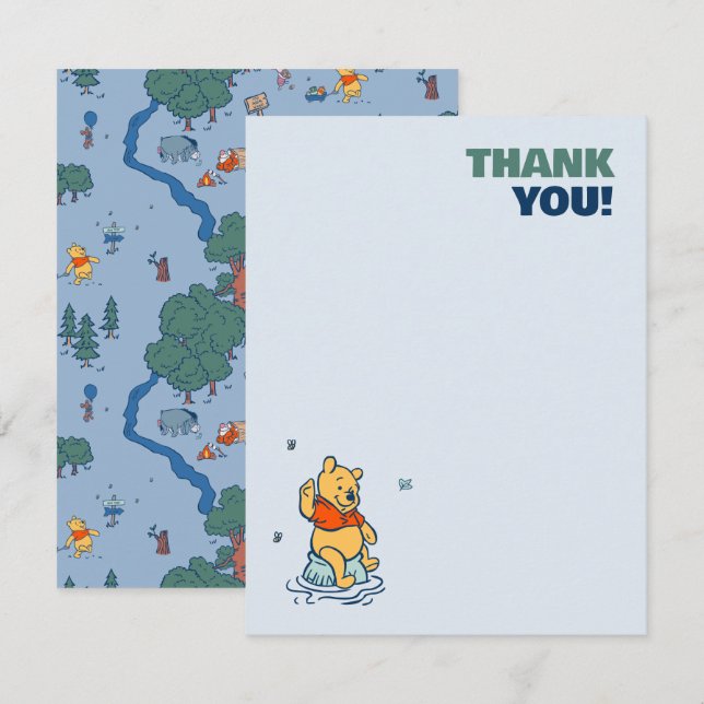 Winnie the Pooh Baby Shower Thank You Card (Front/Back)
