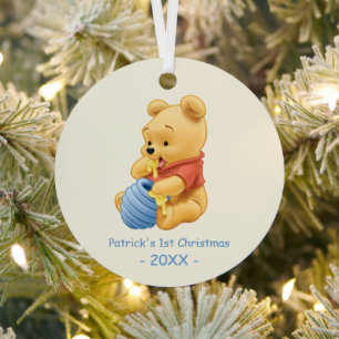 Winnie the Pooh   Baby's First Christmas Metal Ornament
