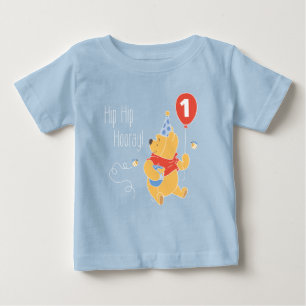 Winnie the Pooh Balloon   Boy - First Birthday Baby T-Shirt