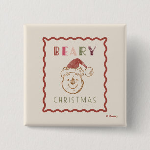 Winnie the Pooh   Beary Christmas 2 Inch Square Button